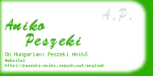 aniko peszeki business card