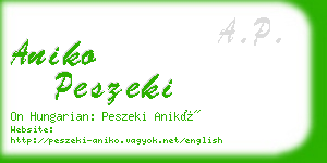 aniko peszeki business card